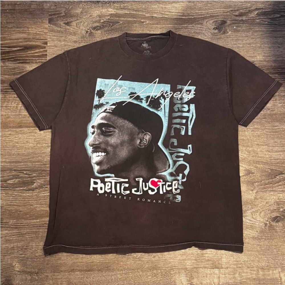 Brown Tupac Poetic Justice Graphic T-shirt